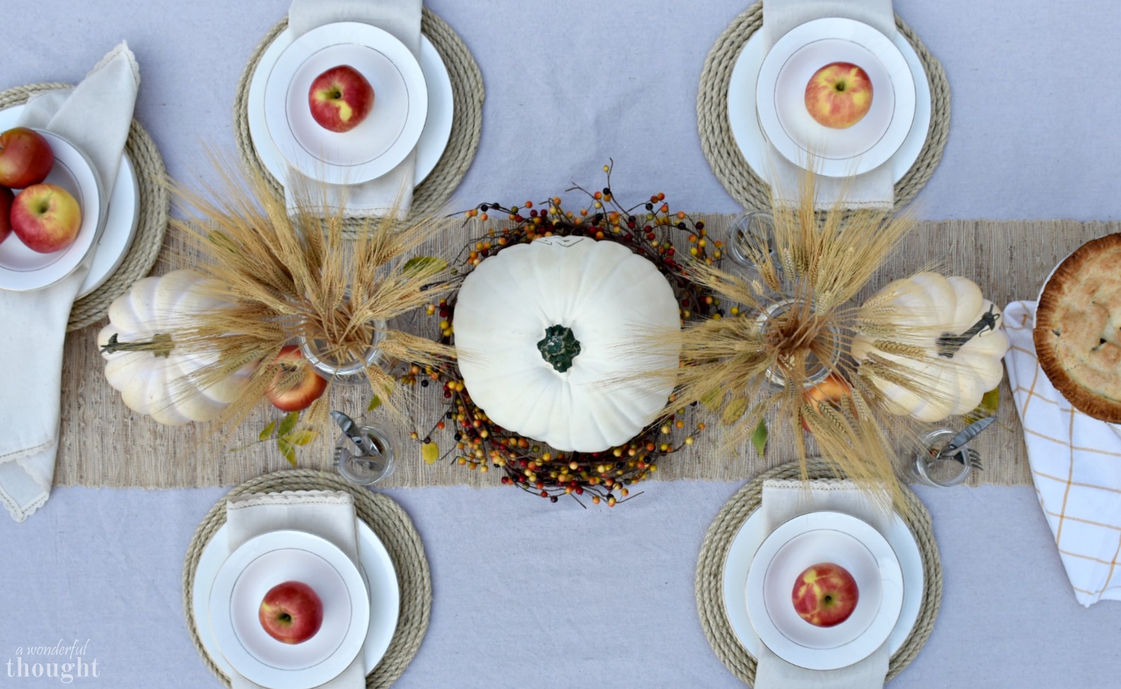 Outdoor Fall Tablescape | Apple Harvest - A Wonderful Thought