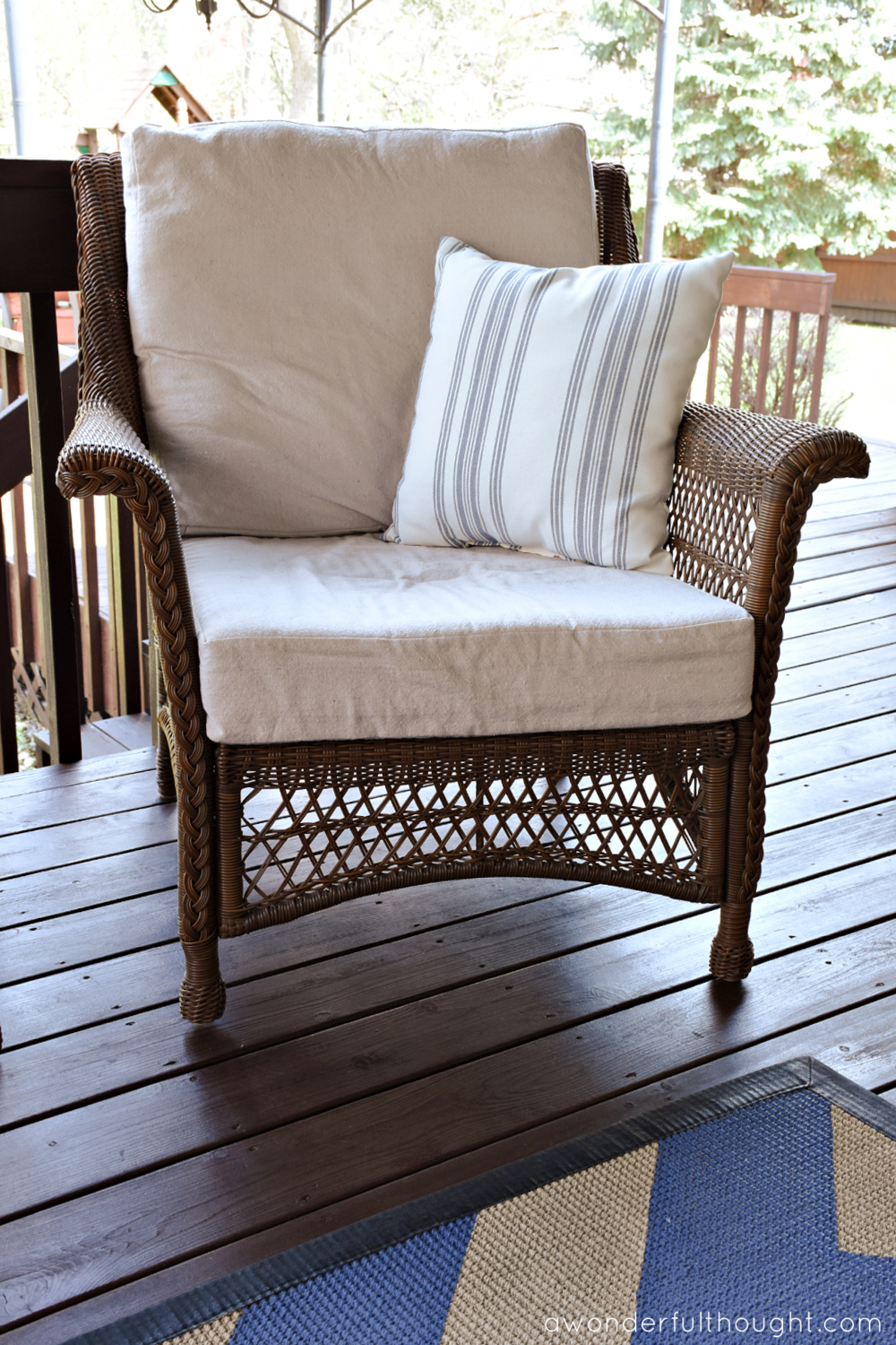 DIY Drop Cloth Patio Cushion Covers - A Wonderful Thought