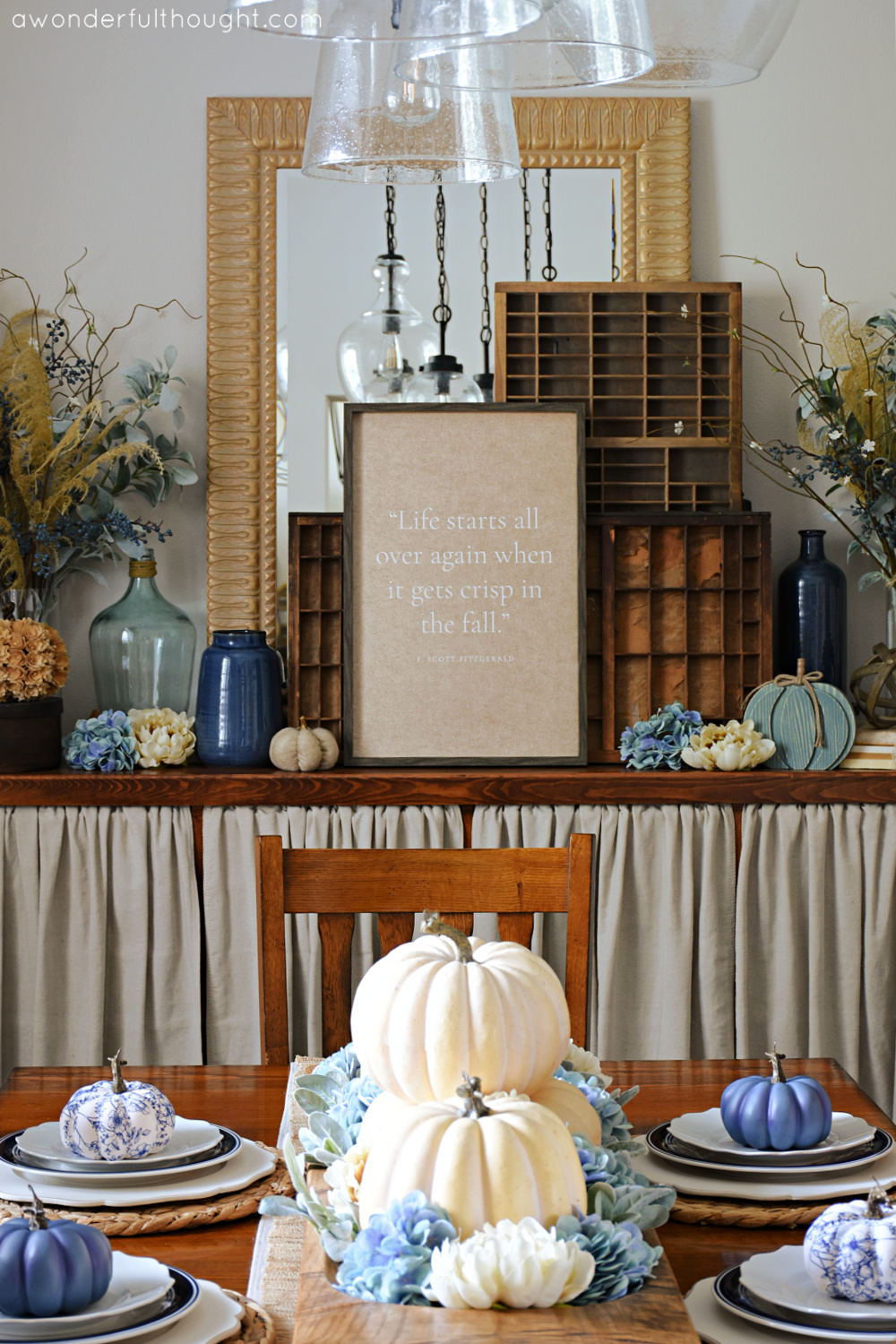 Blue Fall Decor - A Wonderful Thought