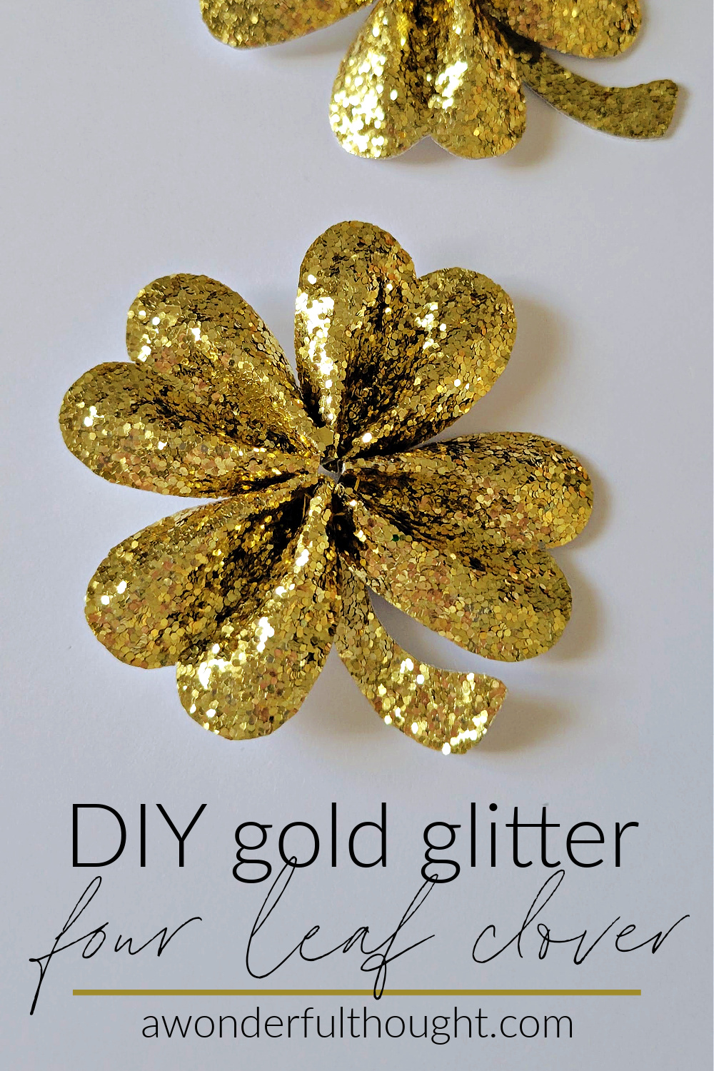 Gold Four-Leaf Clover - A Wonderful Thought