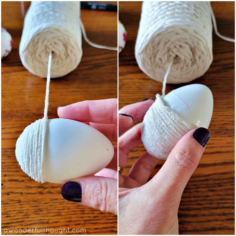 Egg Shell Rope Floral Easter Eggs - A Wonderful Thought